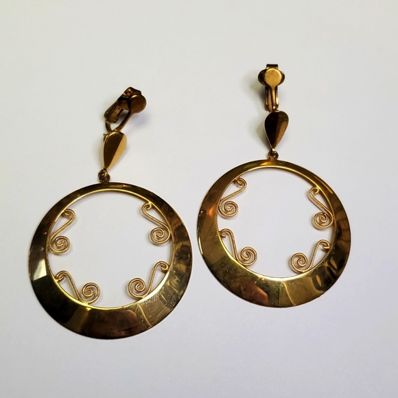 Clip on vintage dangle earrings - Picture 1 of 4